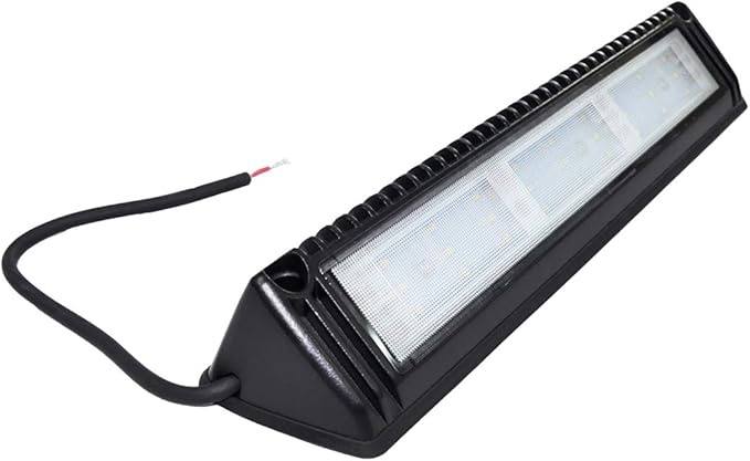 Raycharm 13" RV Exterior LED Work Scene Light Fixture, 40° Down Angle Flood Beam, 6000K Cool-White, 12V/24V DC, High Lumen Output Low Current Draw, Aluminum Housing Black Finish, 1-Pack