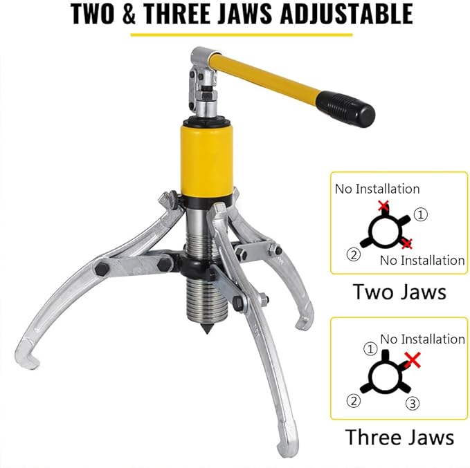 VEVOR Hydraulic Gear Puller, 15 Ton Max. Capacity Hydraulic Puller, 2 or 3 Jaws Bearing Hub Separator, 3.9"- 11.8" Hydraulic Puller Separator Tool for Pulling Hubs, Flanges, Gears, Bearings