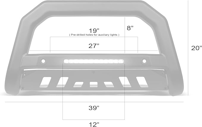 Armordillo 8707869 AR-T Series LED Bull Bar Compatible with Parking Sensor - Matte Black Fits 2020-2023 Chevy Silverado 2500 3500 HD