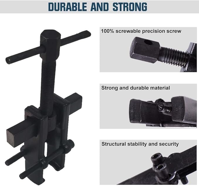 4 Bearing Puller 2'' 3'' 4'' 6'' with 2 Jaws Bearing Puller Tool Adjustable, Chrome Vanadium Steel Bearing Gear Puller Kit Hand Remover Tool Pump Pulley Remover for Wheel, Motorcycle, Bearings, Gears