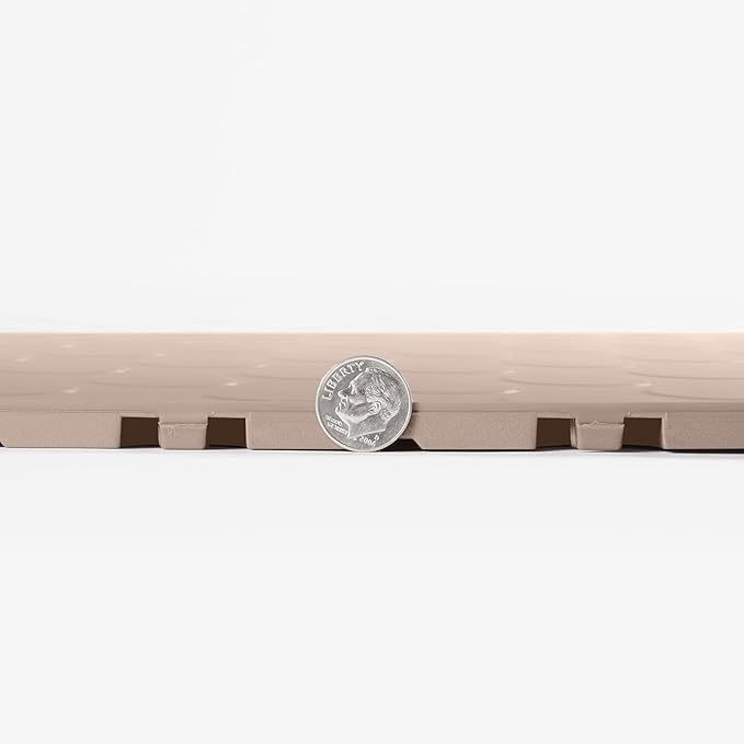 FlooringInc's Nitro 12"x12" Snap-Together Garage Flooring Tiles, Non-Slip Interlocking Plastic Floor Mat, Coin Pattern, Sahara Sand, 24 Tiles, 24 Sq/Ft