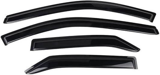 IKON MOTORSPORTS Tape on External Window Visor Deflector, Compatible with 2015-2017 Toyota Camry Sedan Only, Slim Tinted Acrylic Resistant Shield Cover Wind Sun Rain Guard