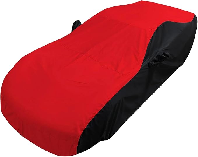 C6 Corvette Car Cover - Custom Fit Outdoor/Indoor Protection Ultraguard Plus 300 Denier Water Resistant for 2005-2013 C6, Z06, ZR1, Grand Sport Corvettes (Red/Black)