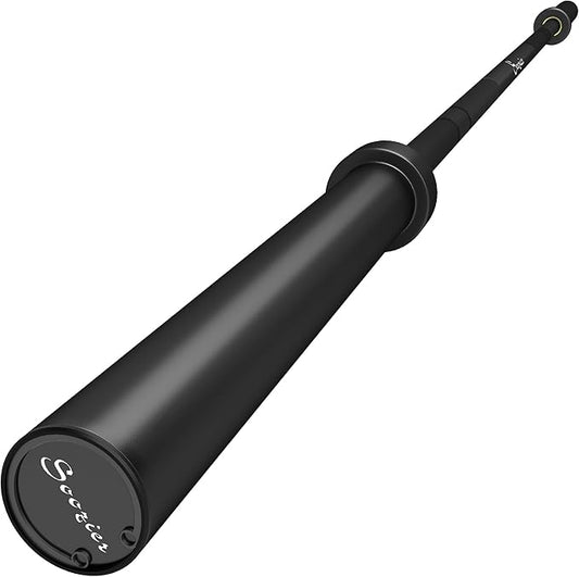 Soozier 7.2ft Barbell Bar, 2 Inch Weight Bar, 44 lbs with Rotating Sleeves and Non-Slip Knurling Grip, 1500lbs Weight Capacity for Weightlifting & Strength Training