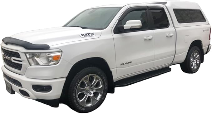 2019-2026 Tape-On Rain Guards for Dodge RAM 1500 Quad cab only Side Window Visor Deflectors Durable Tinted Shades 2019 2020 2021 2022 2023 2024 2025