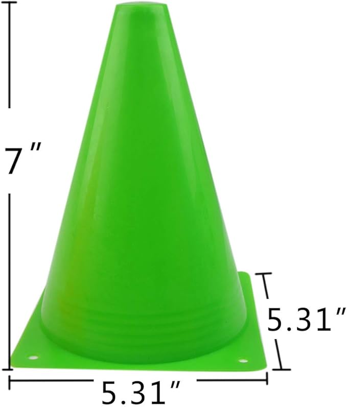 7 Inch Plastic Traffic Cones Sport Training Agility Marker Cone for Soccer, Skating, Football, Basketball, Indoor and Outdoor Games