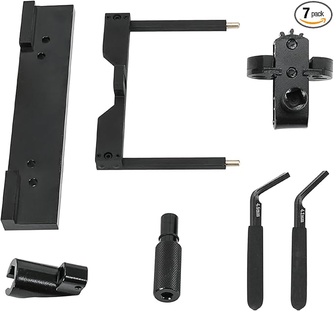For Detroit Diesel DD15 DD16 Engine Brake Adjustment Tool Engine Barring Tool TDC Locating Pin Fuel Line Socket Camshaft Timing Tools W470589042300 J-46392 W470589001500 J-48770 W470589104000 (7 PCS)