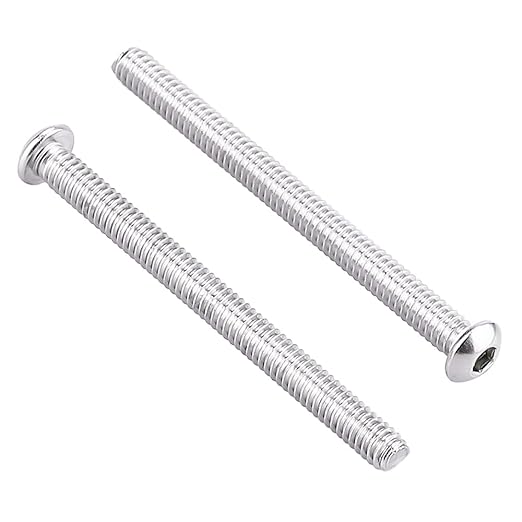 1/4-20 x 3 Button Head Socket Cap Bolts Screws, 304 Stainless Steel 18-8, Allen Hex Drive, Bright Finish, Fully Machine Thread, Pack of 10