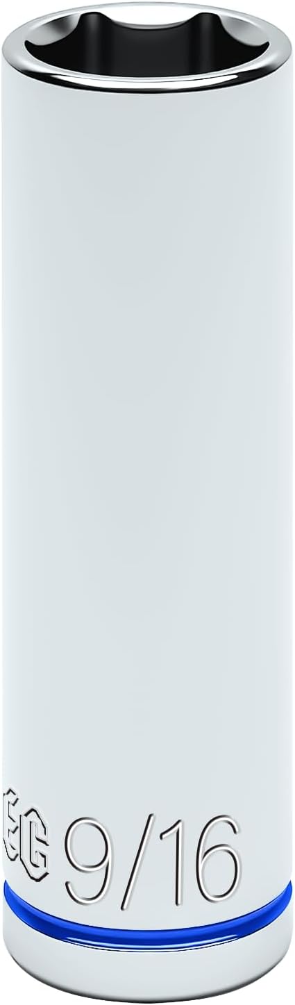 6-Point Deep Impact Socket, 3/8-Inch Drive 9/16" Socket, CR-V Drive Socket for Auto Repairing and Household