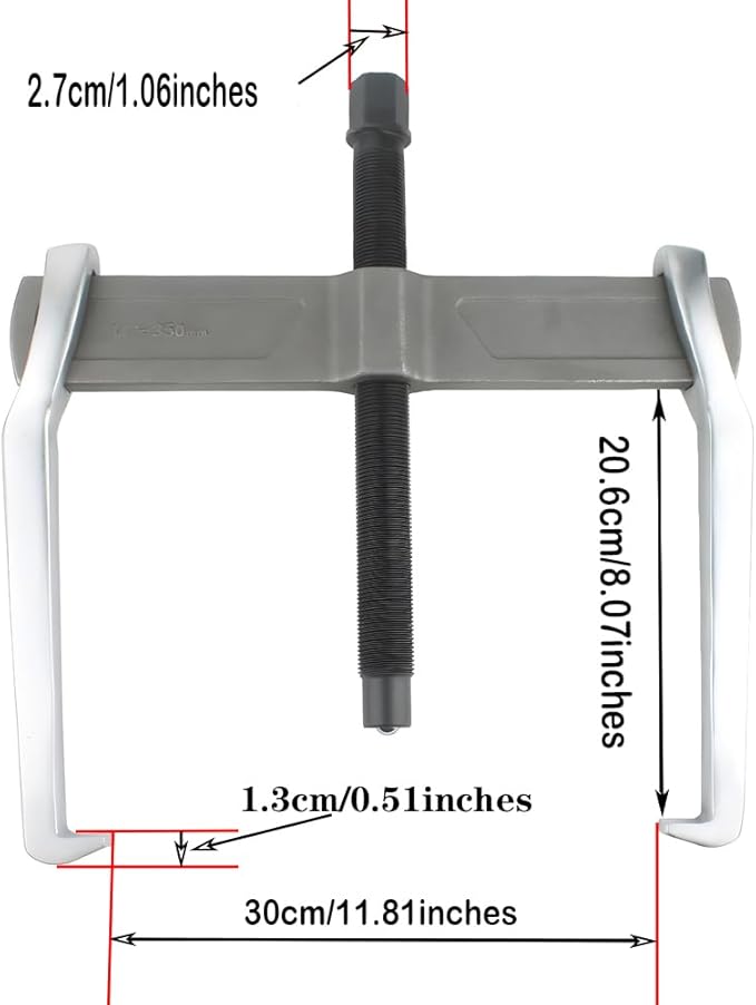14 Inch 2-Jaw Gear Puller, 2 Jaw Bearing Puller CR-V Gears Puller, Removal Adjustable Tool for External Internal Pulling, Puller Tool Separate Lifting Device