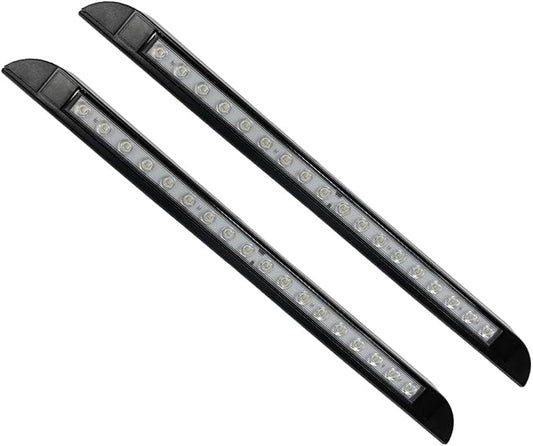 20 Inch RV LED Awning Porch Light Fixture, Down Angle Flood Beam Exterior Lights 6000K Cool White Low Current Draw 12V/24V DC, Plastic Housing Black Finish, for Camper Truck Trailer, 2 Pack