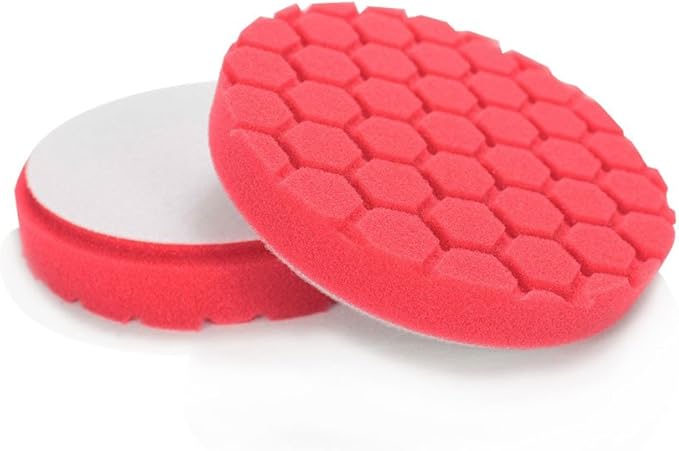 Chemical Guys BUFX_107HEX5 BUFX_107_HEX5 Hex-Logic Ultra Light Finishing Pad, Red (5.5 Inch Pad Made for 5 Inch Backing Plates), 1 Pad Included