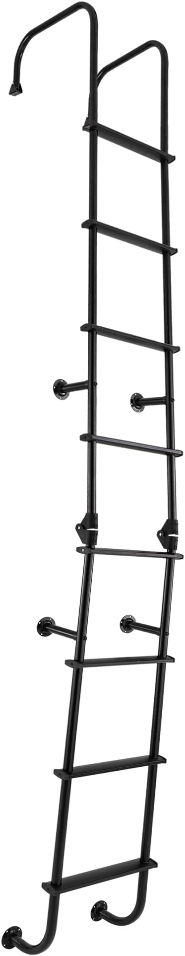 RecPro RV 92" Universal Exterior Rear Ladder | 250 lb Max Weight | Lightweight Aluminum | Made in The USA (Black)