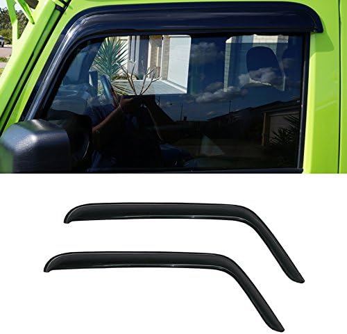 Tape On Wind Deflector Compatible with 07-18 Jeep Wrangler JK 2 Door Sun Rain Guards Window Vent Visors 92328
