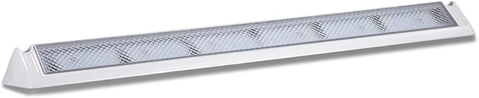 Raycharm 22.4" RV & Boat Exterior LED Porch Lighting Fixture, 40° Down Angle Flood Beam, 6000K Cool-White, 12V/24V DC, High Lumen Output Low Current Draw, Waterproof White Finish, 1-Pack