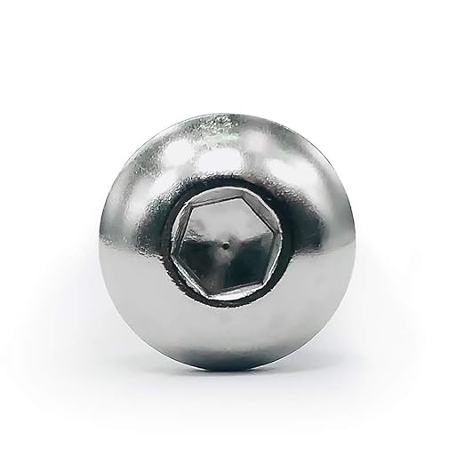 1/4-20 x 1-1/4" Button Head Socket Cap Bolts Screws, 304 Stainless Steel 18-8, Allen Hex Drive, Bright Finish, Fully Machine Thread, Pack of 100