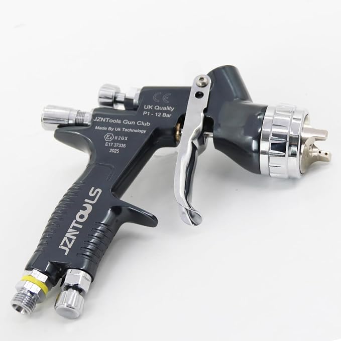 TE20 HVLP Air Spray Gun 1.3mm Nozzles, Car Paint Gun Sprayer,Forged Body, Anodised Finish，Paint Gun for Varnish and Top Coat, with Paint Sprayer Accessories (Dark Green)