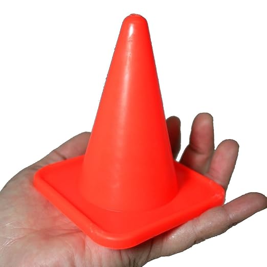 Bluedot Trading 4” Orange Traffic Cones Mini Plastic Sports Cones for Agility Training, RC Racing, Outdoor Activities, Party Games, 20 Pieces