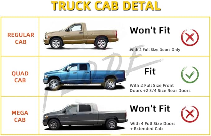 Window Visor Rain Guards Compatible with 2002-2008 Dodge Ram 1500 & 2003-2009 Dodge Ram 2500/3500/4500/5500 Quad/Crew Cab Wind Deflectors Vent Visors for Truck Tape-On Smoke Outside Mount 4pcs