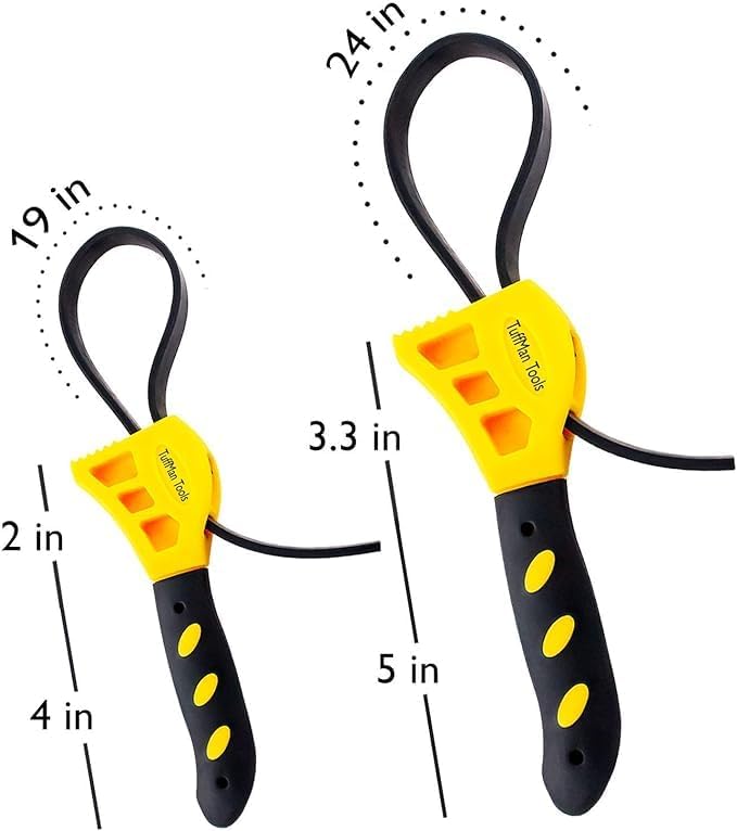 Oil Filter Wrench Adjustable Set - 2pcs, Plumbing Wrench for Tight Spaces Use as Jar Opener, Pipe Wrench, Rubber Strap Wrenches Used by Mechanics, Plumber Tools