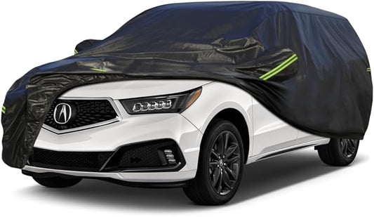 KouKou Waterproof SUV Car Cover Suitable for Acura MDX from 2001 to 2025, 7 Layers Windproof All Weather Waterproof Outdoor Cover Sun Rain UV Dust Snow Protection. Black