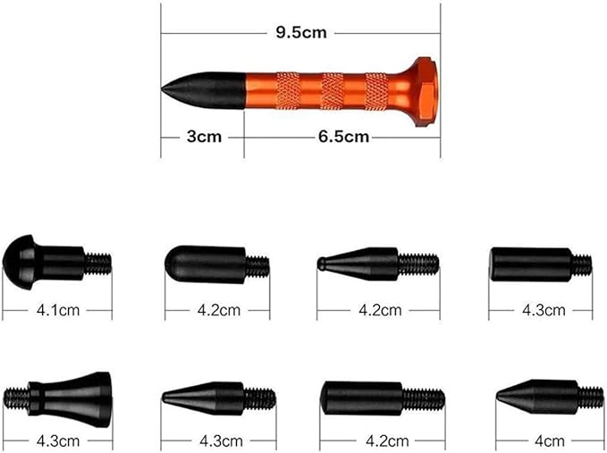 WHDZ Paintless Dent Repair Rods Set 24 Pcs Auto Body Dent Removal Tool Repair Line Board Dent Hammer for Hail Repair