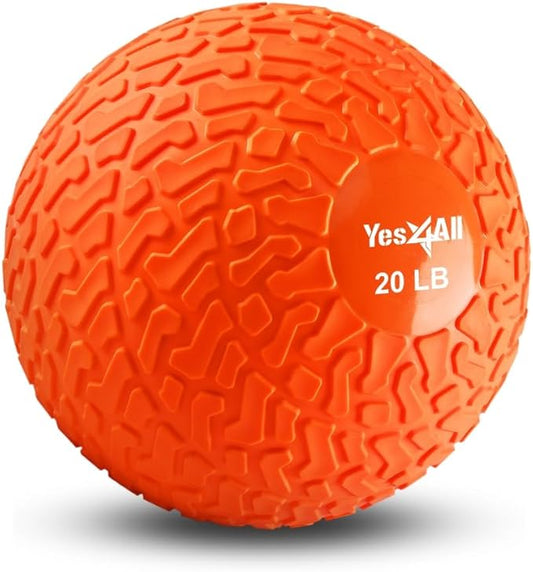 Yes4All Slam Balls, 10-40lb Weighted Ball Weight, Durable PVC Sand Filled Workout Dynamic Slam Ball for Core Strengthen