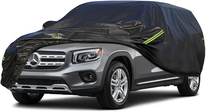 KouKou Waterproof SUV Car Cover Suitable for Mercedes Benz GLB Class from 2019 to 2025, 7 Layers Windproof All Weather Waterproof Outdoor Cover Sun Rain UV Dust Snow Protection. Black