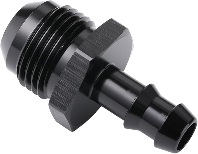 10AN Male Flare to 3/8 Hose Barb Straight Fitting Adapter Aluminum Black