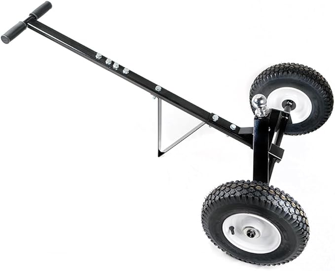 650LBS Capacity Trailer Dolly, 1-7/8” Hitch Ball with 12” Pneumatic Tires, Black Powder Coated Steel Trailer Mover Dolly TC001