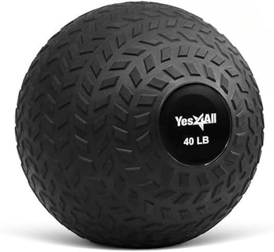 Yes4All Slam Balls, 10-40lb Weighted Ball Weight, Durable PVC Sand Filled Workout Dynamic Slam Ball for Core Strengthen