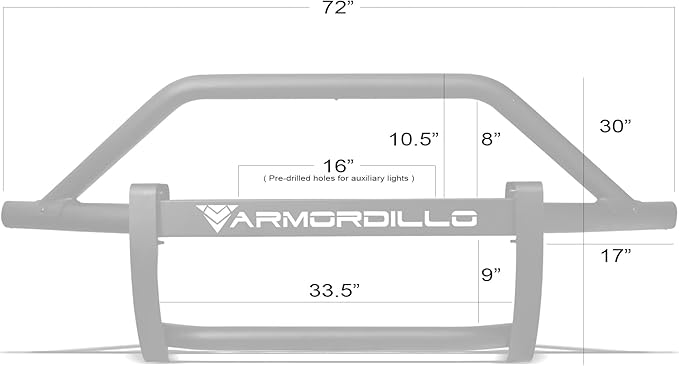 ARMORDILLO 8714171 AR Pre-Runner Style Modular Bumper Grille Guard - Matte Black Fits 2019-2024 Dodge Ram 2500/3500