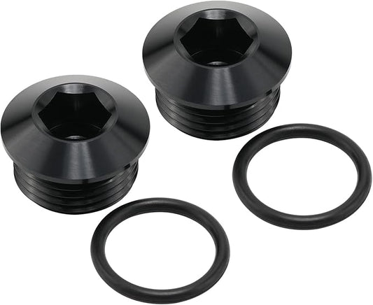 10AN 10 ORB O-ring Seal Boss Socket Port Plug Block Off Fitting Adapter Aluminum Black, Pack of 2
