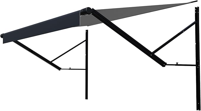 VEVOR Motorized RV Awning Complete Kit, 14' Retractable Awning with Aluminum Alloy Frame, Outdoor Trailer Awning, Fit for Most RVs(Black Fade)