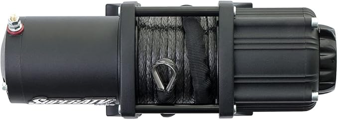 SuperATV 2500 lb Black Ops Winch with Heavy Duty Winch Mounting Plate Compatible with Honda Foreman TRX 500 / Rancher/Rubicon (See Fitment) | 3/16" Steel Plating