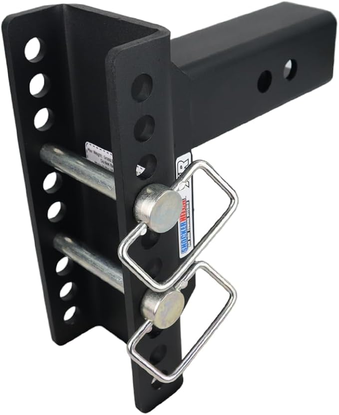 Shocker XR Adjustable Hitch w/Black Combo Ball & Sway Control Towing Kit, Fits 2-1/2" Hitch 10 Hole 1 Sway Arm Fits 2-1/2" Hitch 10 Hole Frame, Has 1 Sway Arm