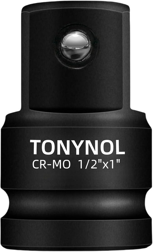 Impact Socket Adapter 1/2" F to 1" M,Cr-Mo Steel, Enhances Impact Driver Conversions, For Auto and Construction Use.