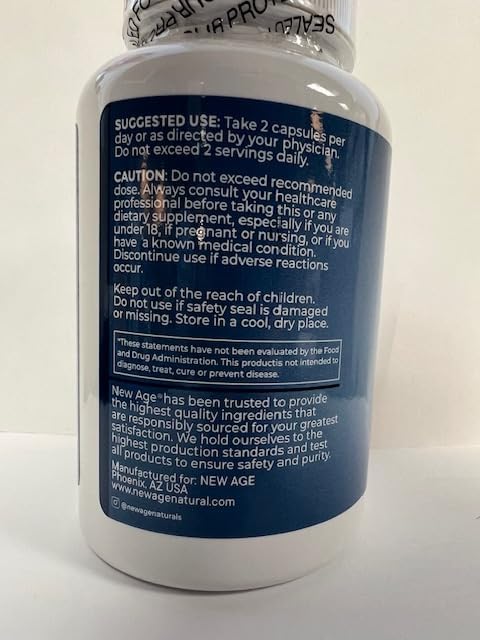 NEW AGE 8 in 1 Immune Support Booster Supplement with Echinacea, Vitamin C and Zinc 50mg, Vitamin D 5000 IU, Turmeric Curcumin & Ginger, B6, Elderberry 60 Count (Pack of 1)