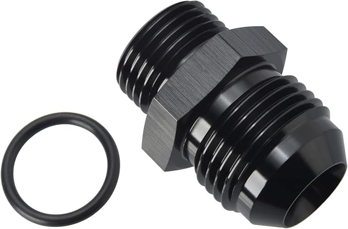 10AN Male Flare to 8AN ORB O-ring Boss Fuel Pump Rail Adapter Fitting Aluminum Black