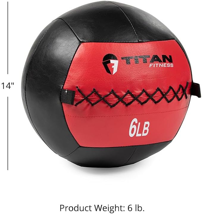 Titan Fitness Soft Leather Medicine Wall Ball Durable, Endurance, Cardio, Core Strength