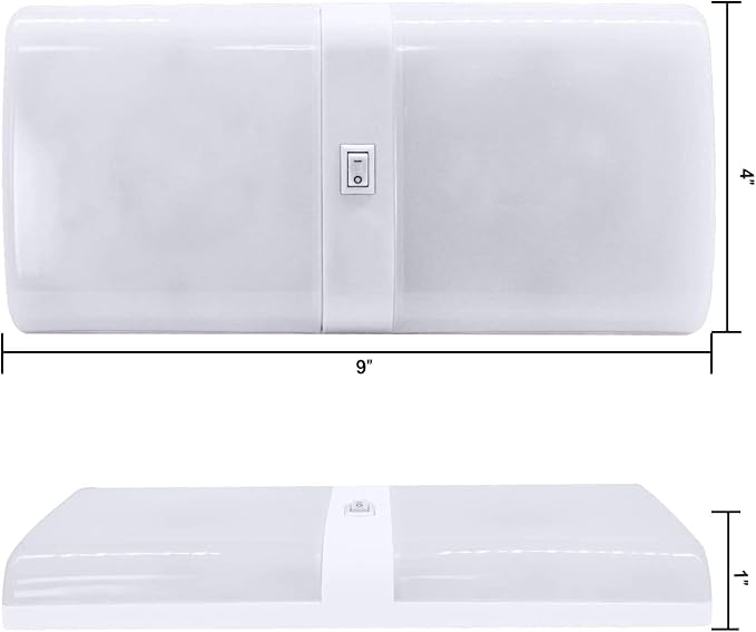 Facon Square RV Motion Sensor Light - 7W 500LM Cool White (4000K) 12V Interior Lighting, Double Dome LED Ceiling Lights for RV Bathroom Hallway Camper Boat