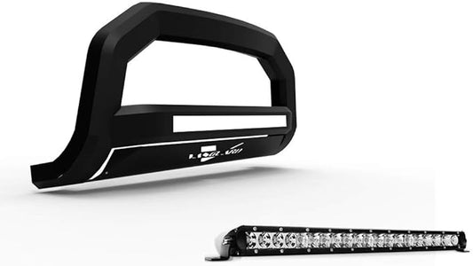 VANGUARD VGUBG-2000-1190BK-LED Black Powdercoat Optimus LED Wide Bull Bar | Compatible with 14-21 Acura MDX / 19-25 Honda Passport / 16-22 Honda Pilot / 17-25 Honda Ridgeline