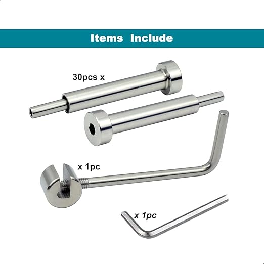1/8 Invisible Cable Railing Hardware Kit, Stainless Steel Invisible Turnbuckle Kit 30 Pack,for Wood & Metal Post Cable Railing System