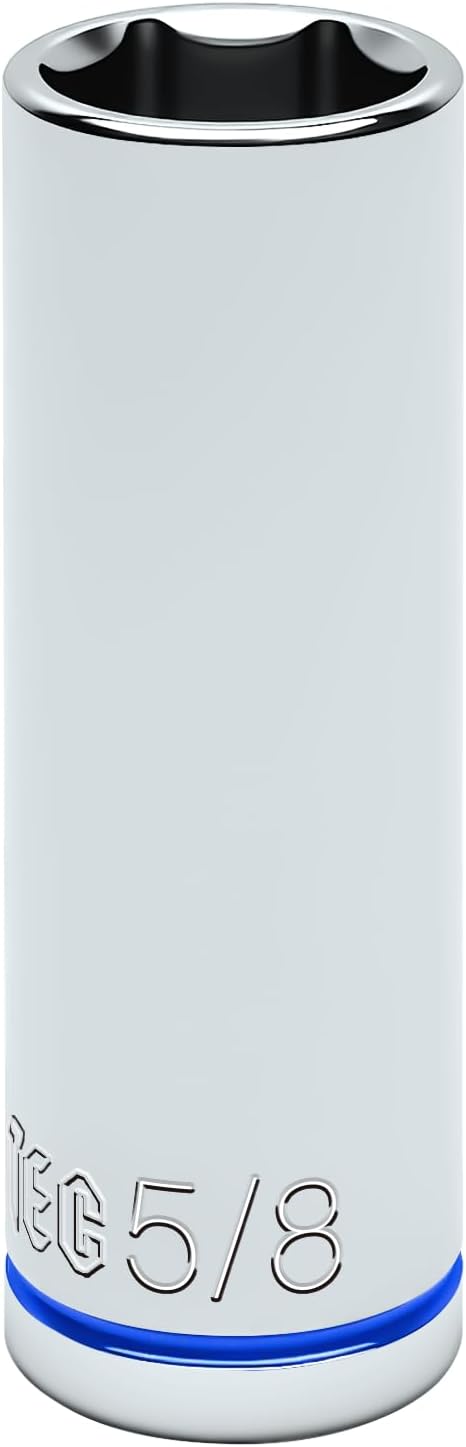 6-Point Deep Impact Socket, 3/8-Inch Drive 5/8" Socket, CR-V Drive Socket for Auto Repairing and Household