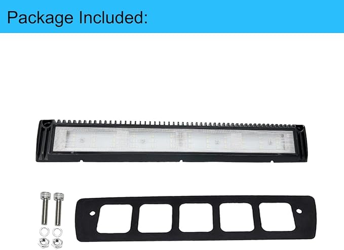 RV LED Lights Exterior, 18 Inch Boat Marine Trailer Utility Porch Awning Lighting Fixture, 12V/24V DC 6000K Cool-White Flood Beam, Black Finish, 1 Pack