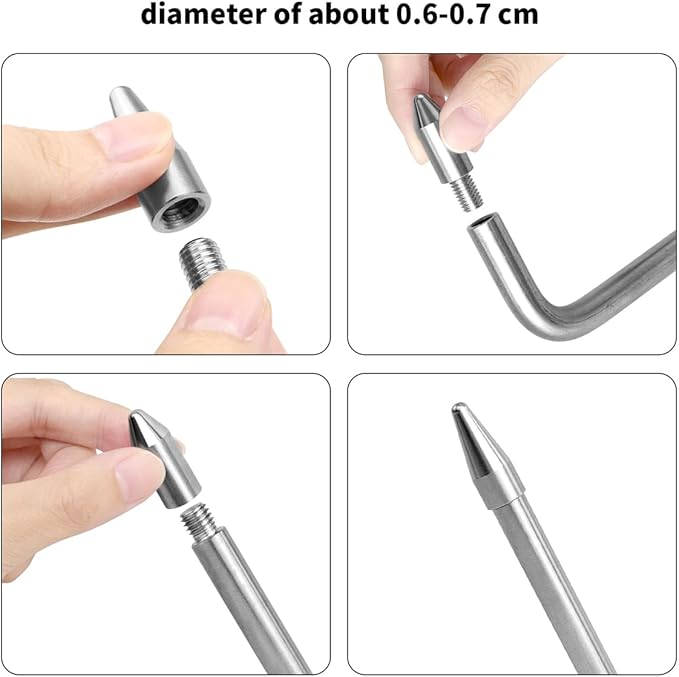 LadyRosian Paintless Dent Repair Kits Dent Repair Rods Stainless Steel Tools with Accessory for Car Auto Body Dents Hail Damage Removal Set