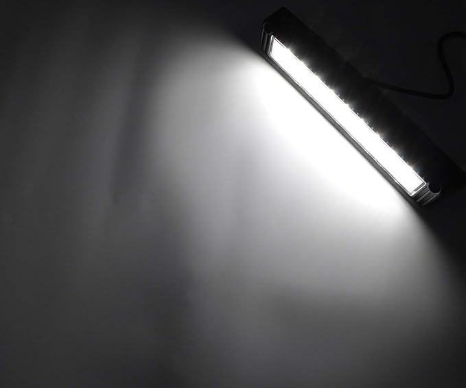 Raycharm 13" Exterior LED Flood Lighting Fixture, 40° Down Angle Beam, 6000K Cool-White, 12V/24V DC, High Lumen Output Low Current Draw, Waterproof White Finish for RV & Boat, 1-Pack