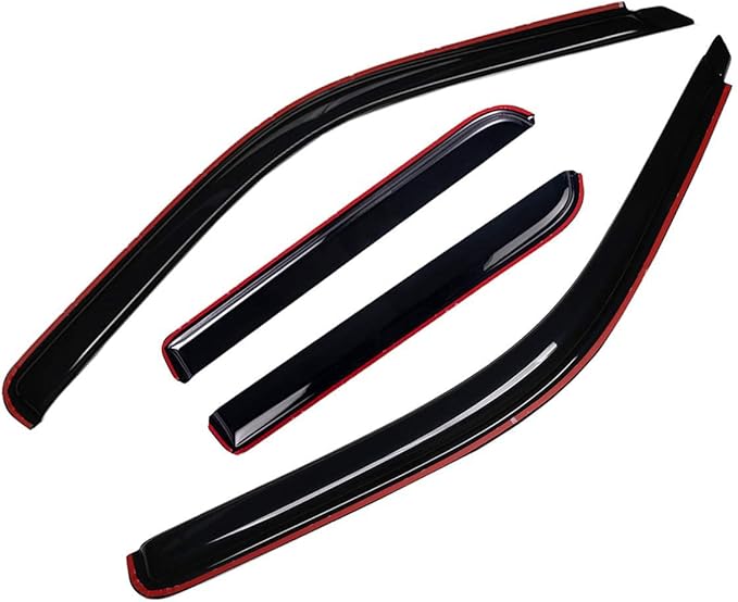 Lightronic Extra Durable Clip-on In-Channel Auto Vent Window Visor Rain Guards, Fits 2007-2021 Toyota Tundra CrewMax, SR5/Limited/1794 Edition/Platinum/TRD Pro (4-Door Extended Crew Cab), Smoke, 4-Pcs