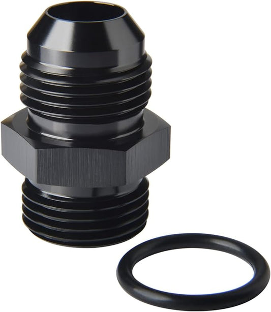 10AN Male Flare to 10AN ORB O-ring Boss Fuel Pump Rail Adapter Fitting Aluminum Black
