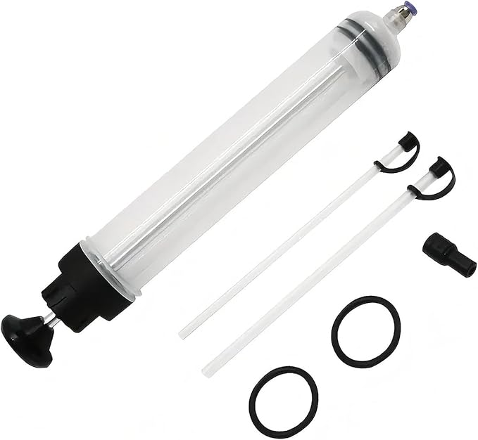 500ML Automotive Fluid Extractor Pump, Oil Change Syringe with Transparent Hose for Power Steering, Transmission, Gear Oil & Brake Fluid Changes